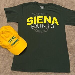 Siena Saints Men’s Small T-Shirt & Hat Cap University College Gear NY Franciscan